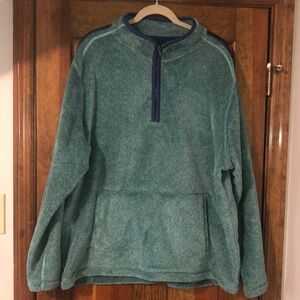 NWOT Tommy Bahamas Fuzzy Teal/Blue half zip with kangaroo front pocket pullover